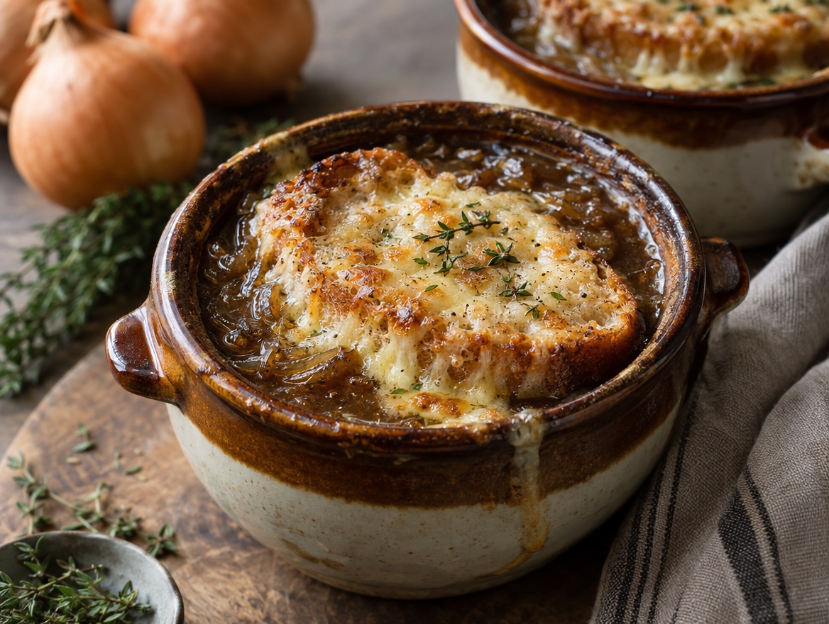 Source photograph of Soupe à l'oignon. Not official I Want Some Food pixel artwork.