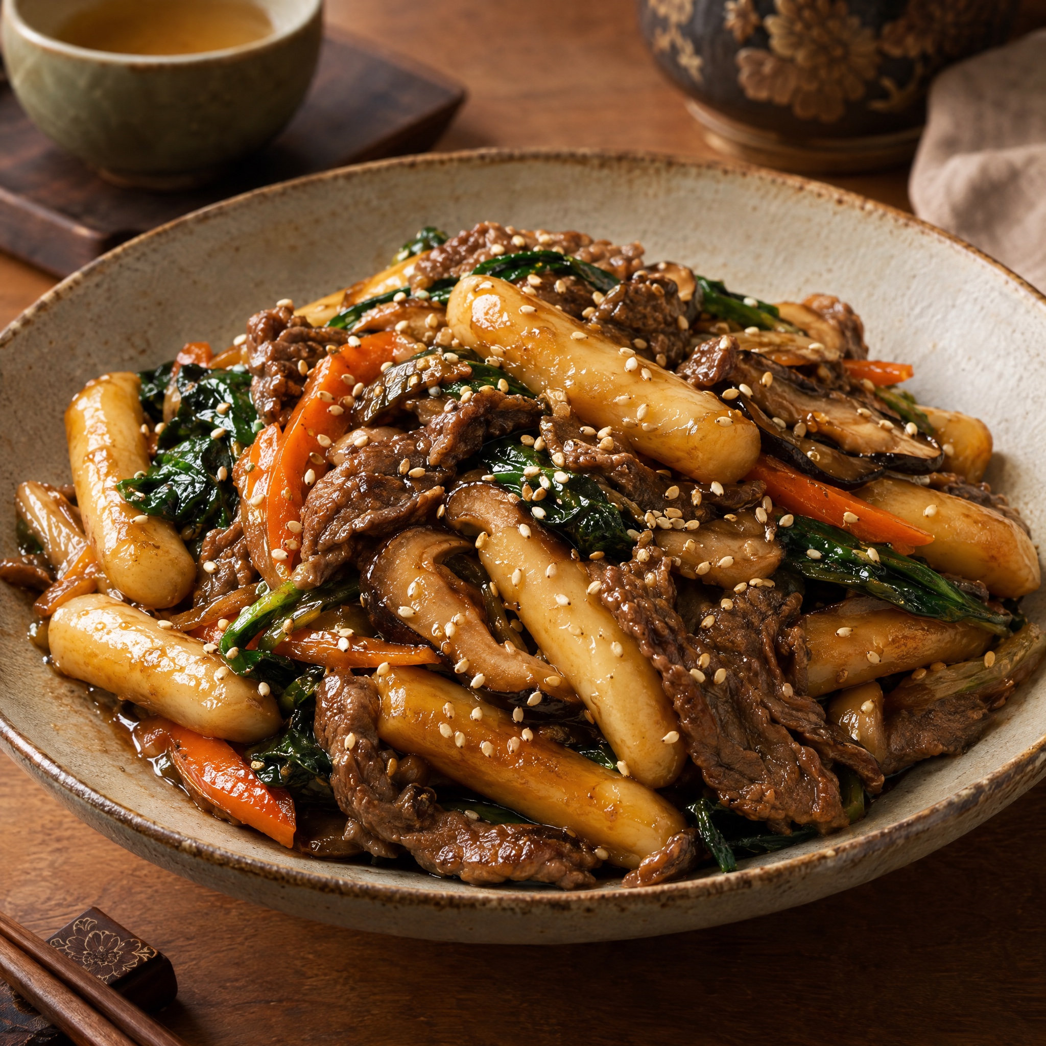 Source photograph of Gungjung-tteokbokki. Not official I Want Some Food pixel artwork.