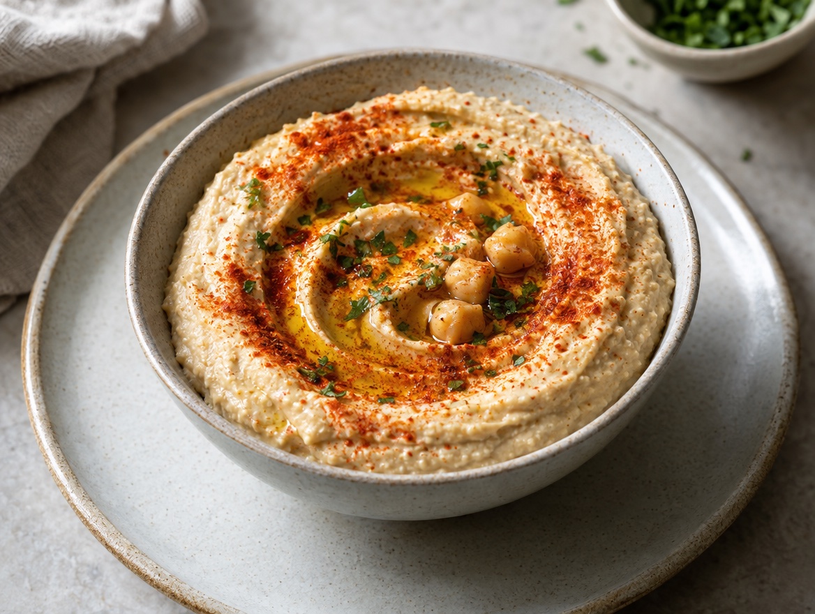 Source photograph of Hummus. Not official I Want Some Food pixel artwork.