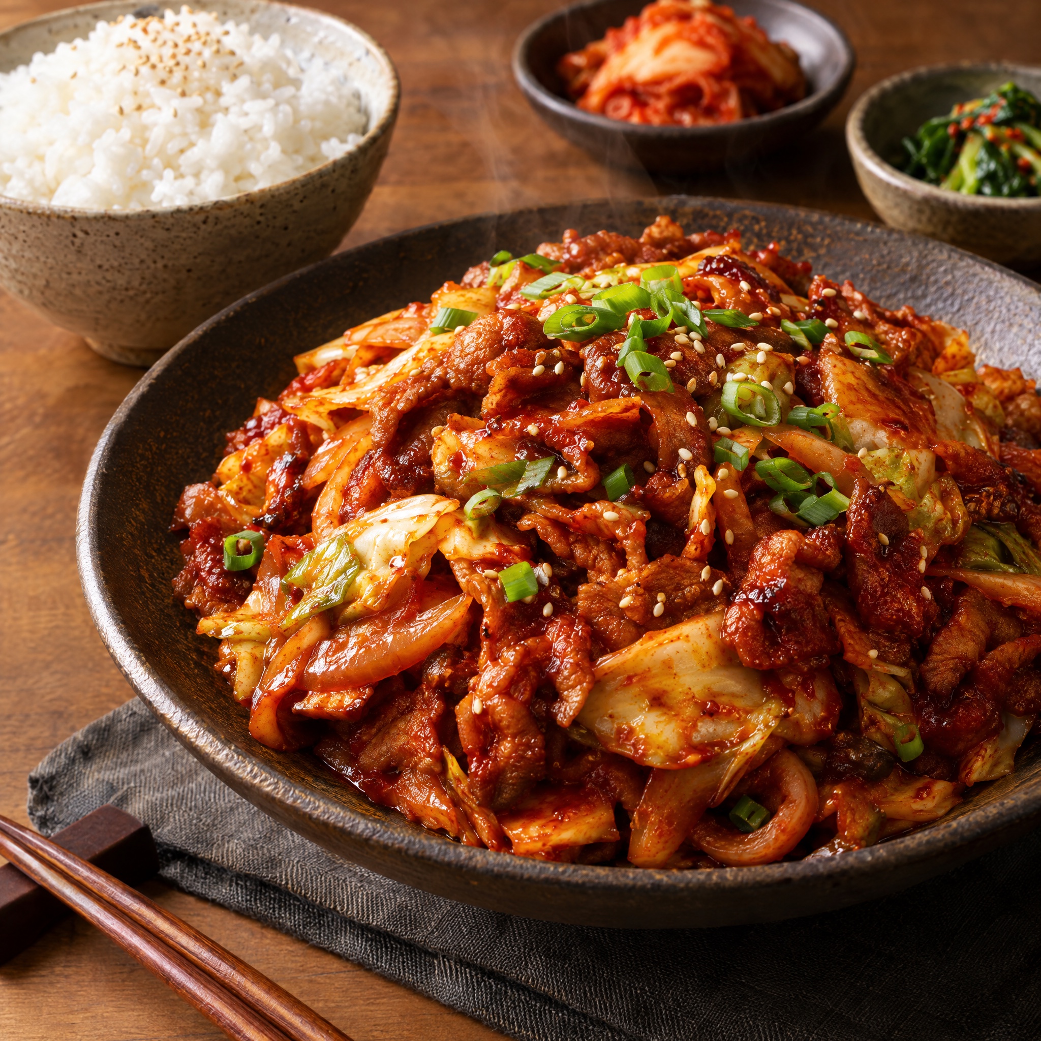Source photograph of Jeyuk bokkeum. Not official I Want Some Food pixel artwork.