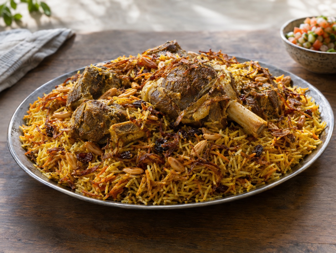 Source photograph of Kabsa. Not official I Want Some Food pixel artwork.