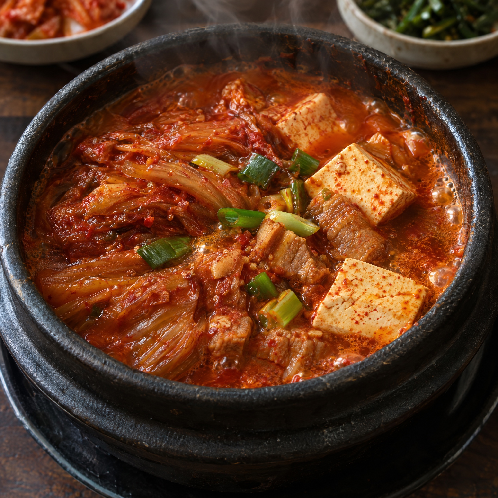 Source photograph of Kimchi jjigae. Not official I Want Some Food pixel artwork.