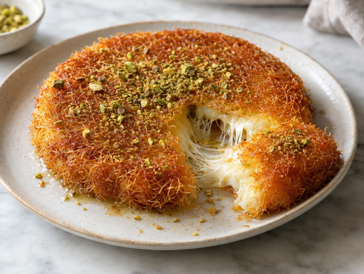 Source photograph of Knafeh. Not official I Want Some Food pixel artwork.
