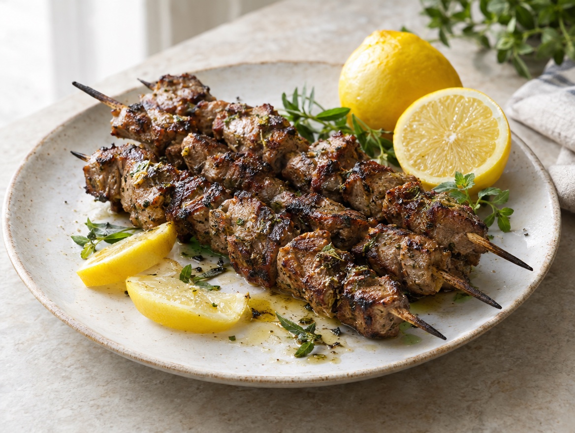 Source photograph of Souvlaki. Not official I Want Some Food pixel artwork.
