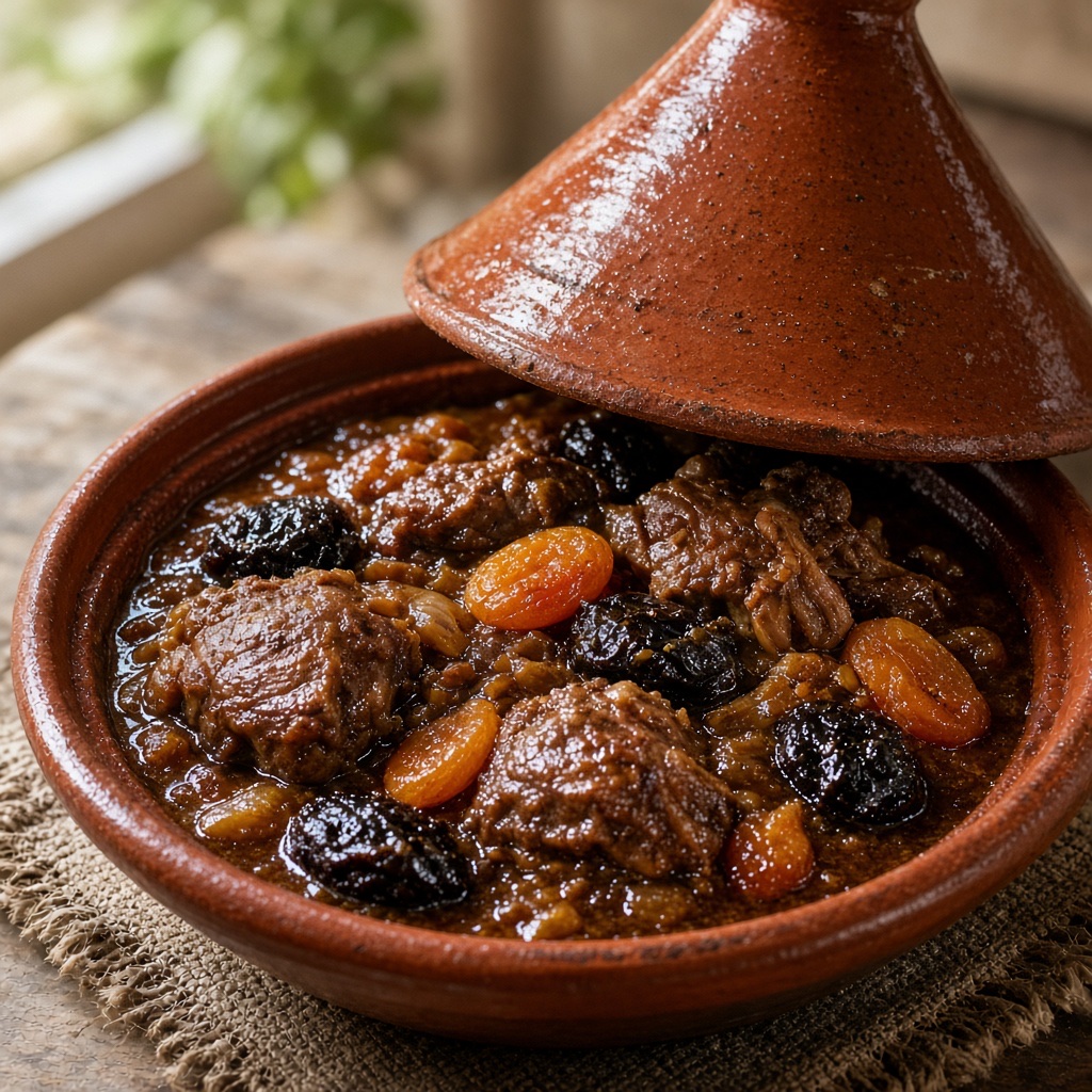 Source photograph of Lamb tagine. Not official I Want Some Food pixel artwork.