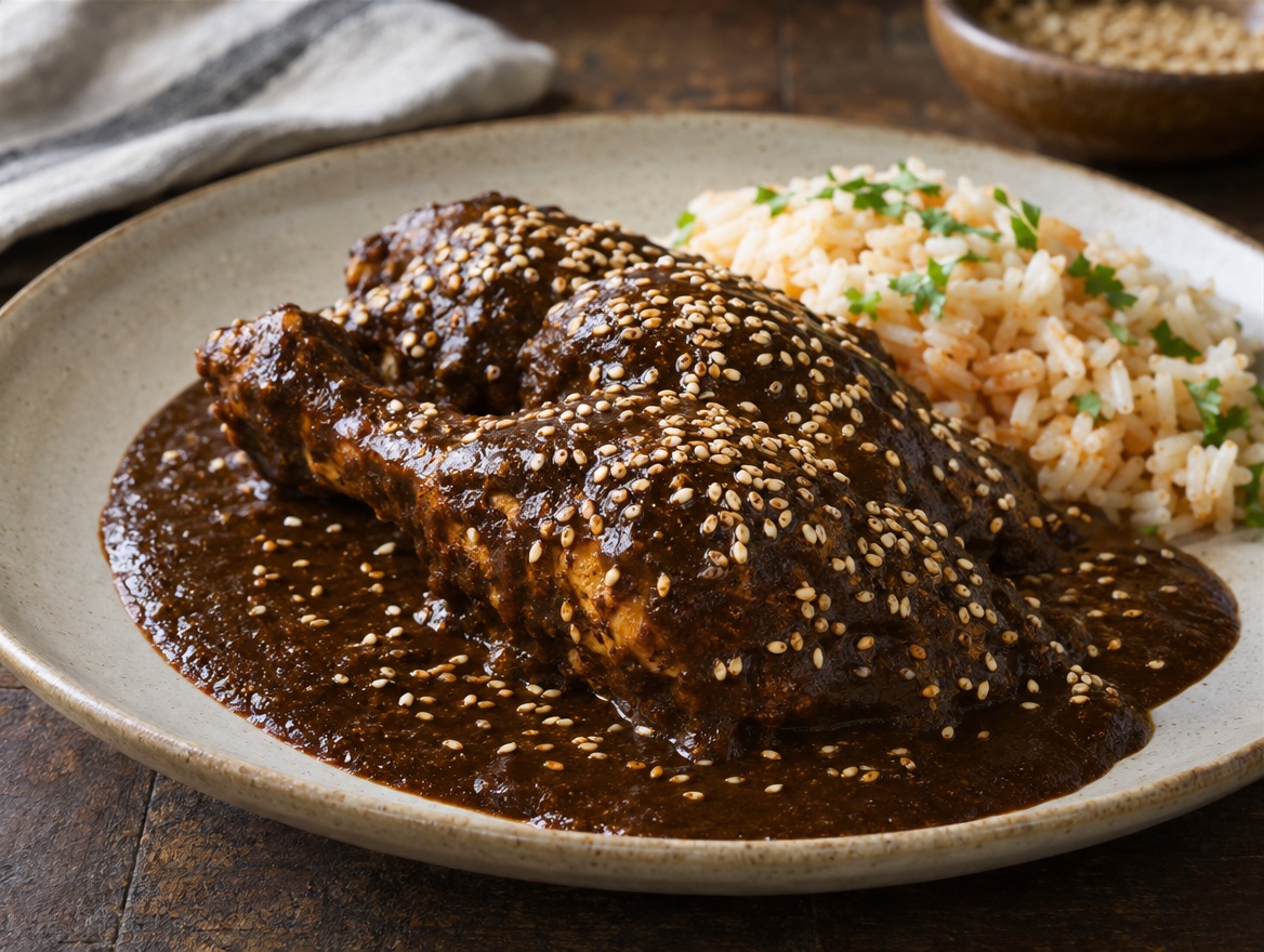 Source photograph of Mole poblano. Not official I Want Some Food pixel artwork.
