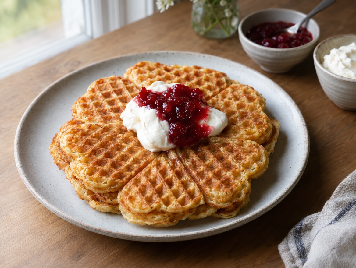 Source photograph of Norske vafler. Not official I Want Some Food pixel artwork.