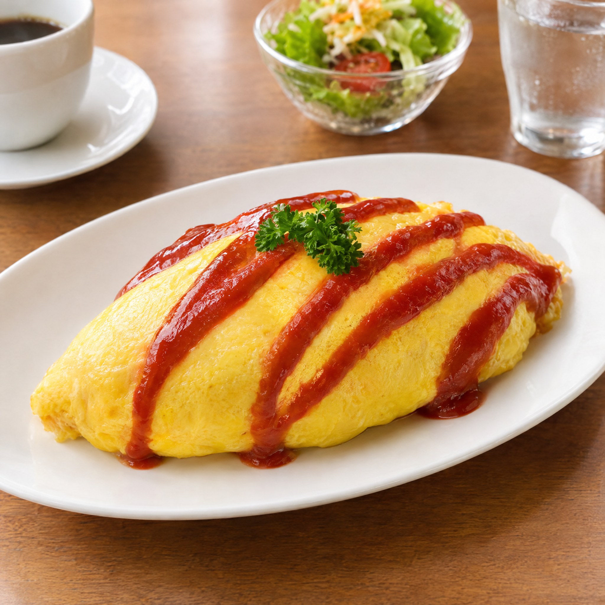 Source photograph of Omurice. Not official I Want Some Food pixel artwork.