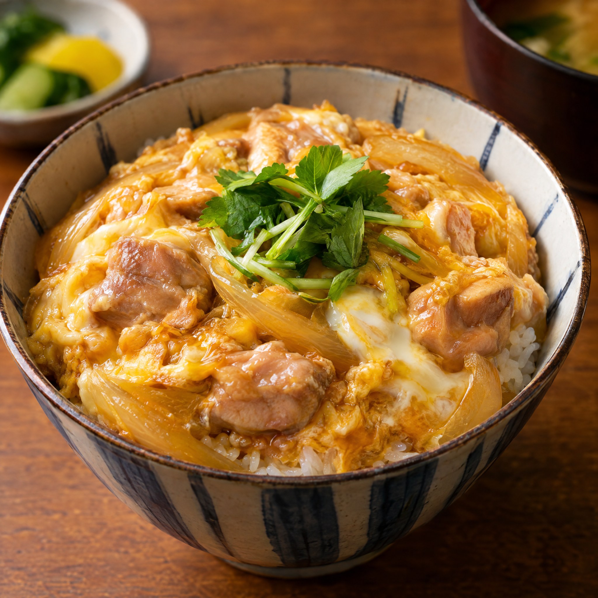 Source photograph of Oyakodon. Not official I Want Some Food pixel artwork.