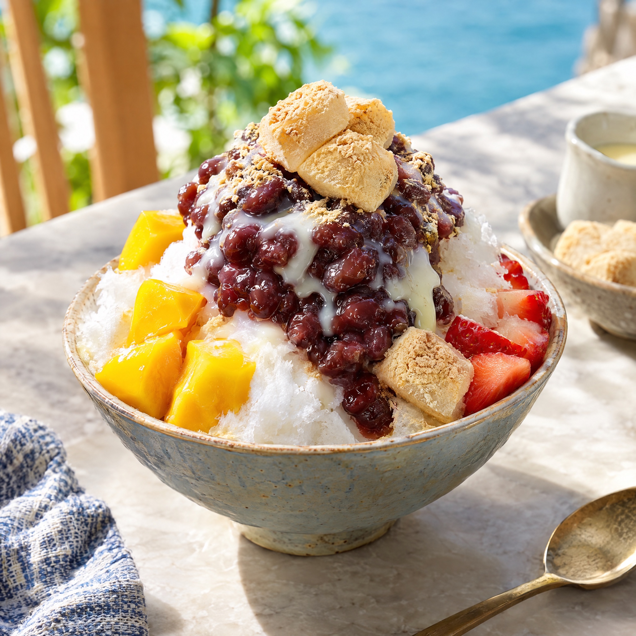 Source photograph of Patbingsu. Not official I Want Some Food pixel artwork.