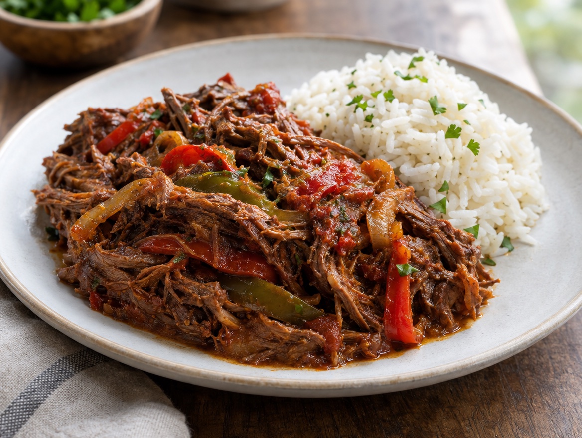 Source photograph of Ropa vieja. Not official I Want Some Food pixel artwork.