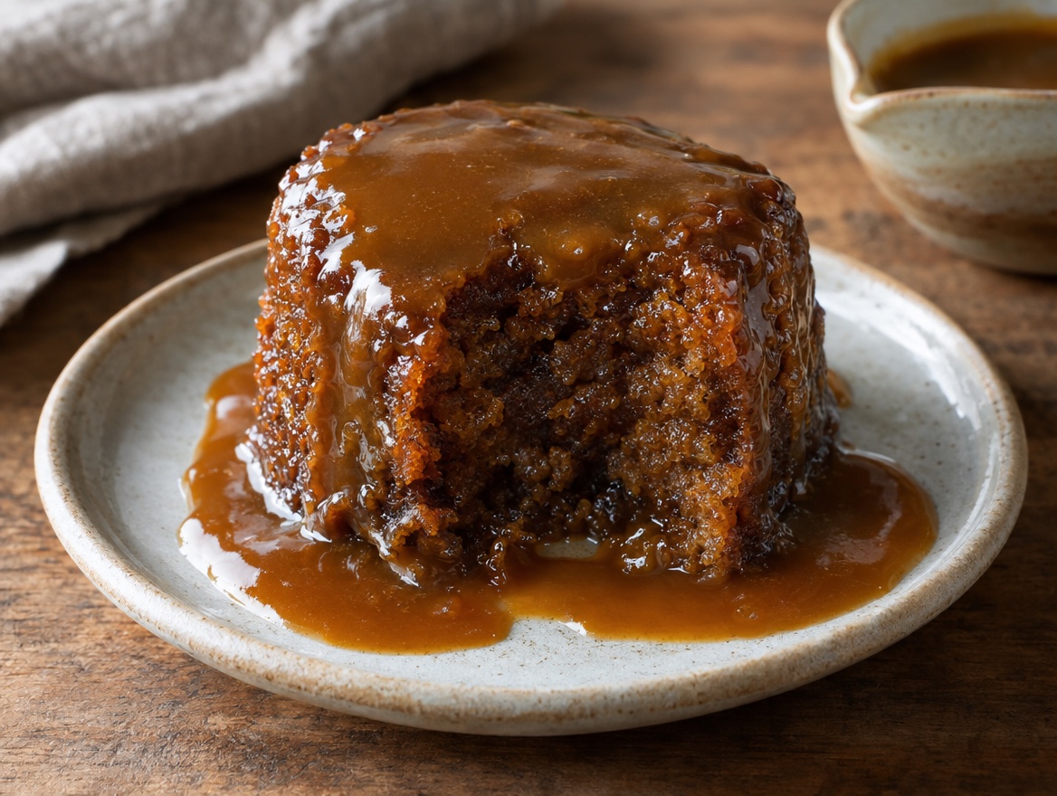 Source photograph of Sticky toffee pudding. Not official I Want Some Food pixel artwork.