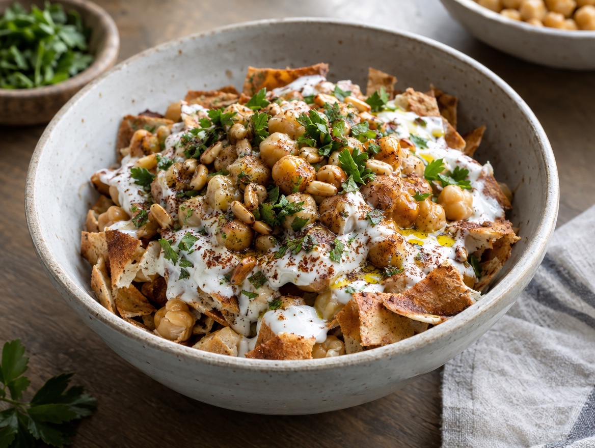 Source photograph of Syrian fatteh. Not official I Want Some Food pixel artwork.