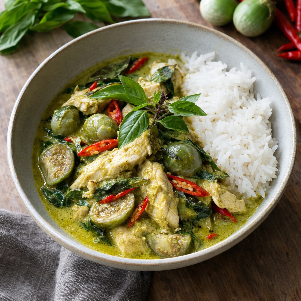 Source photograph of Gaeng keow wan. Not official I Want Some Food pixel artwork.