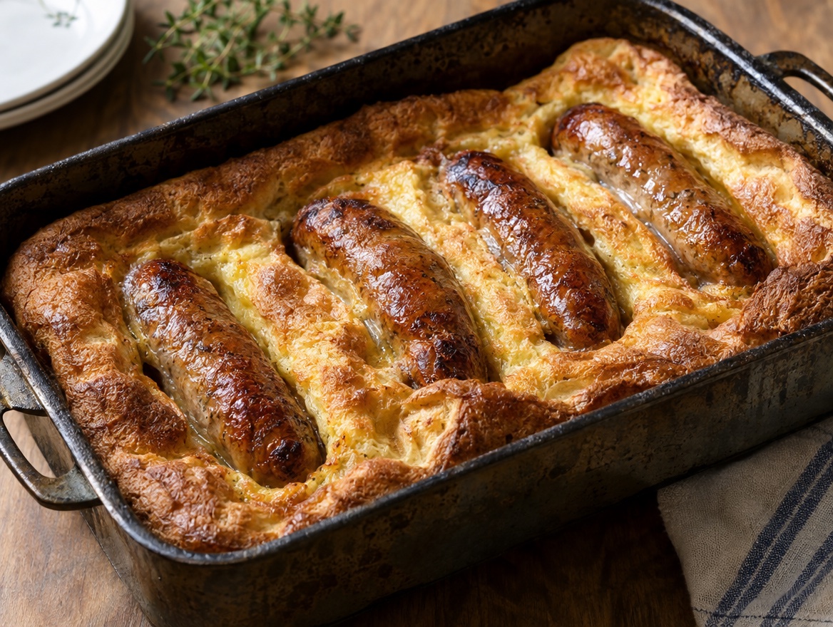 Source photograph of Toad in the hole. Not official I Want Some Food pixel artwork.